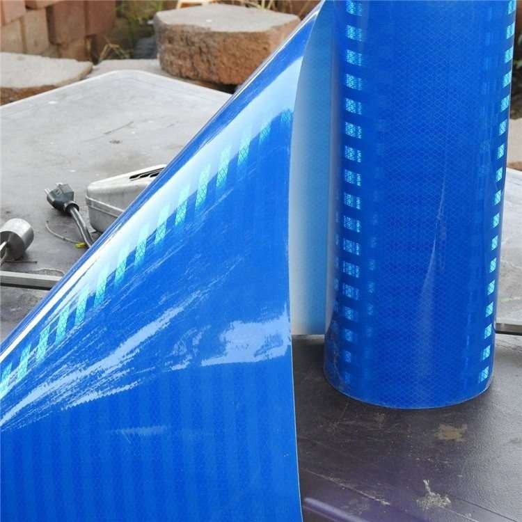 Blue PVC Honeycomb Reflective Film for Traffic Signs — product detail