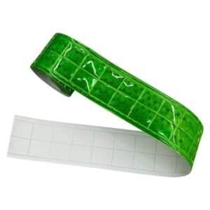 Green PVC reflective tape face and reverse