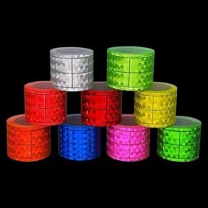 Multi-color PVC reflective tape under directional illumination