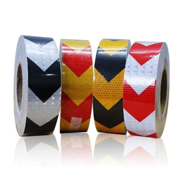 Four chevron reflective tape color combinations