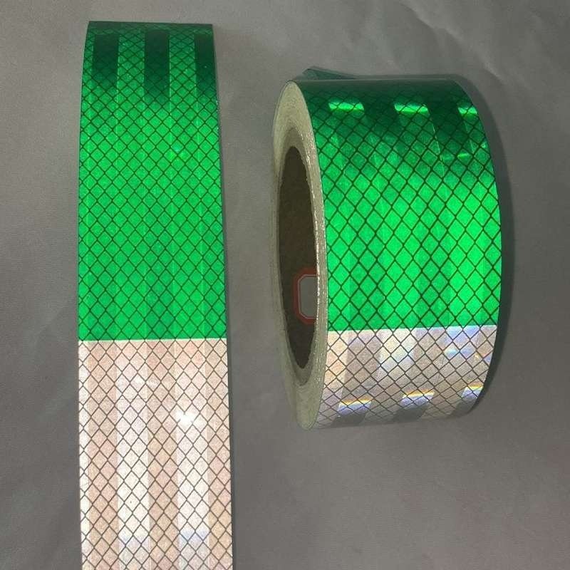Green and White Prismatic Reflective Marking Tape — product detail