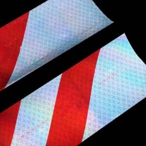 Red and White Diagonal Prismatic Reflective Marking Strips — product detail