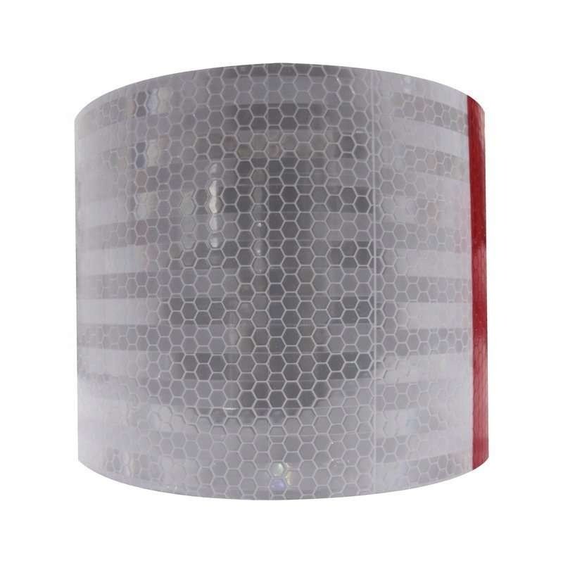 15 cm Red and White PVC Honeycomb Reflective Tape — product detail