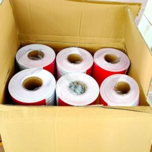 15 cm Red and White PVC Honeycomb Reflective Tape — product detail