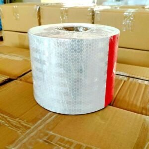 15 cm Red and White PVC Honeycomb Reflective Tape — product detail