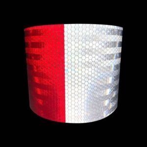 15 cm Red and White PVC Honeycomb Reflective Tape — product detail