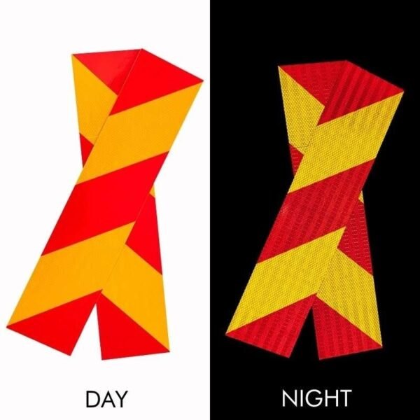 Diagonal Red and Yellow Reflective Vehicle Marker Panels — product detail