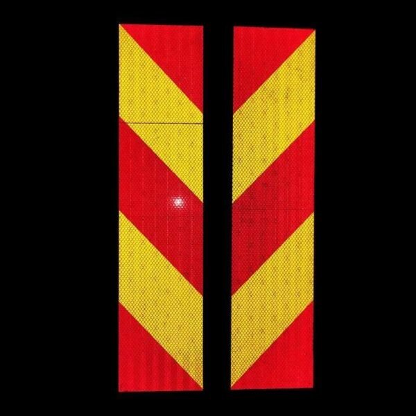 Diagonal Red and Yellow Reflective Vehicle Marker Panels — product detail