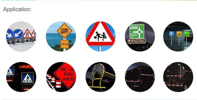 Yellow High-Intensity Prismatic Reflective Sheeting for Traffic Signs — product detail