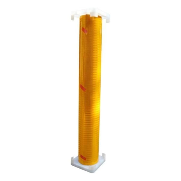 Yellow prismatic reflective roll with protective end supports